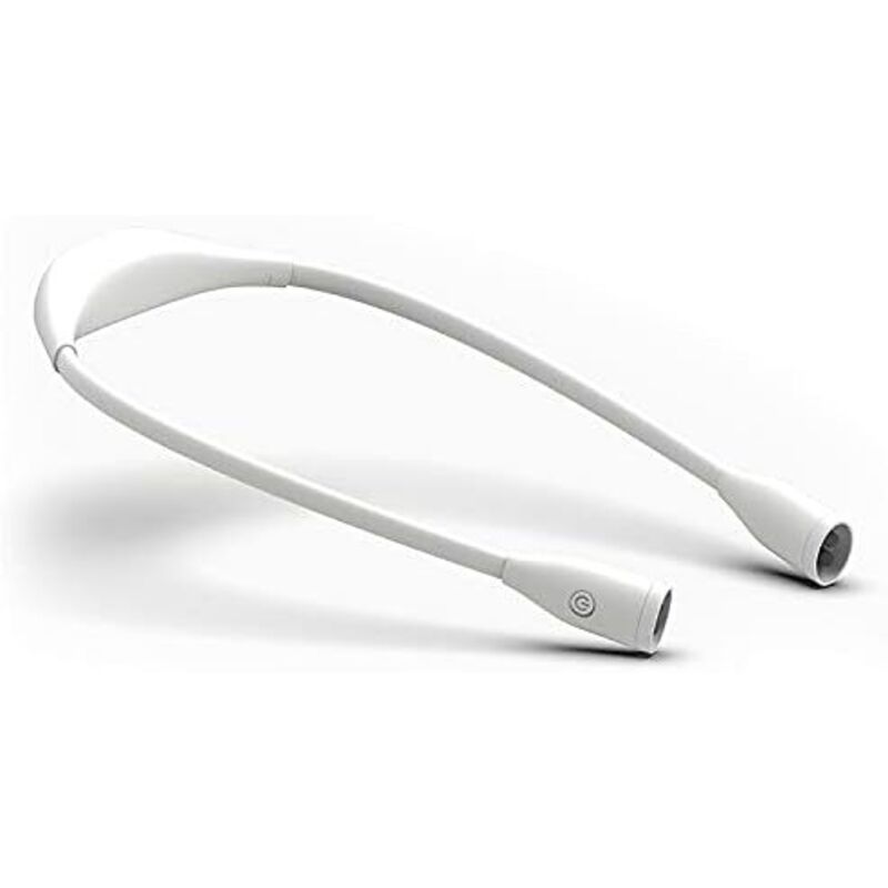 Wiederaufladbare Usb-halslampe Mit 3 Helligkeitsstufen, Flexibles 360° Led-leselicht Für Laufen Und Reparaturen (weiß)