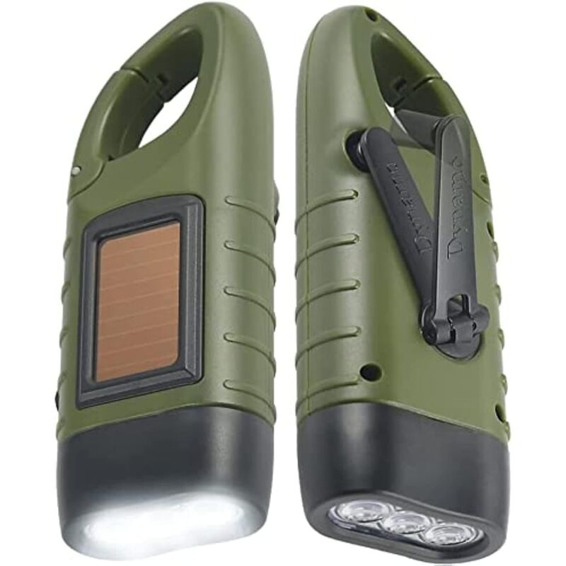 Solar-taschenlampe, 2er-pack, Led-solar- Und Kurbel-taschenlampe, Wiederaufladbare Taschenlampe Für Outdoor-aktivitäten, Notfalllampe [energieeffizienzklasse A+++]