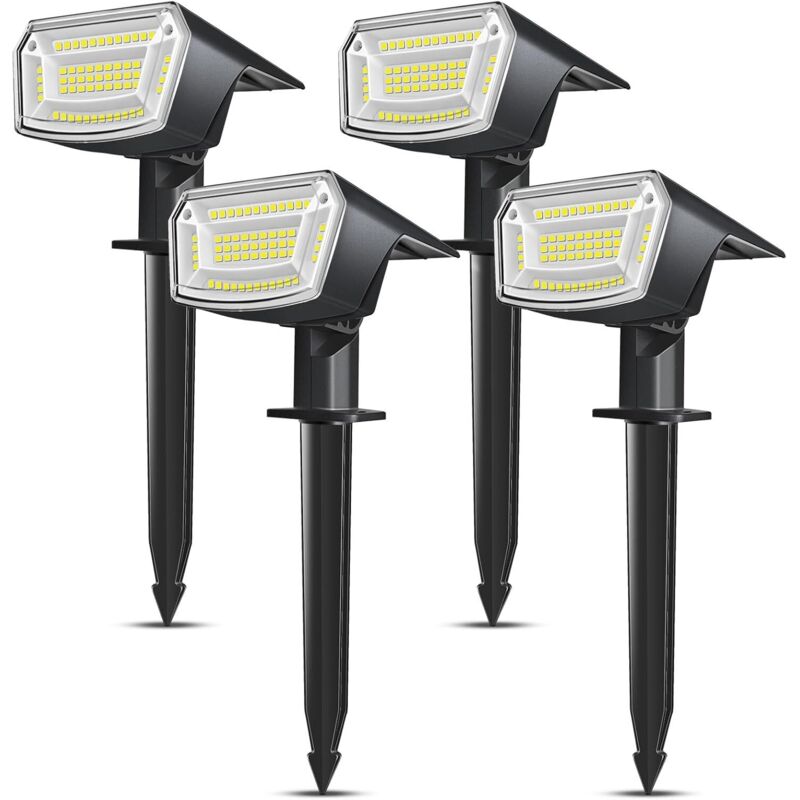 Solarleuchte Für Außen Led, 4er-pack Solarstrahler Für Den Außenbereich Mit 59 Leds, Wasserdicht Ip65, Für Hof, Terrasse, Bäume, Gehweg (kaltweiß 6500 K) [energieeffizienzklasse C]