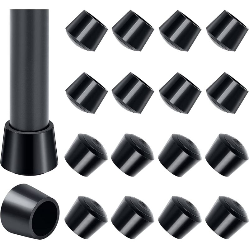 Stuhlbeinkappen, 16er-pack Gummistopfen Für Stuhlbeine, Innendurchmesser 25 Mm - 1 Zoll / 25 Mm, Schwarz