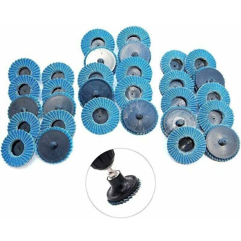 Lamellenschleifscheiben. 2 Zoll 50mm. Schleiflamellenscheiben. Körnung 40/60/80. Schleifteller. 30 Stück