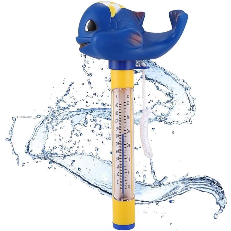 Schwimmbadthermometer, Schwimmendes Thermometer, Schwimmendes Pool-thermometer, Poolthermometer Mit Schnur, Präzise Und Leicht Ablesbare Wassertemperaturmessungen Für Spas, Aquarien (wale)