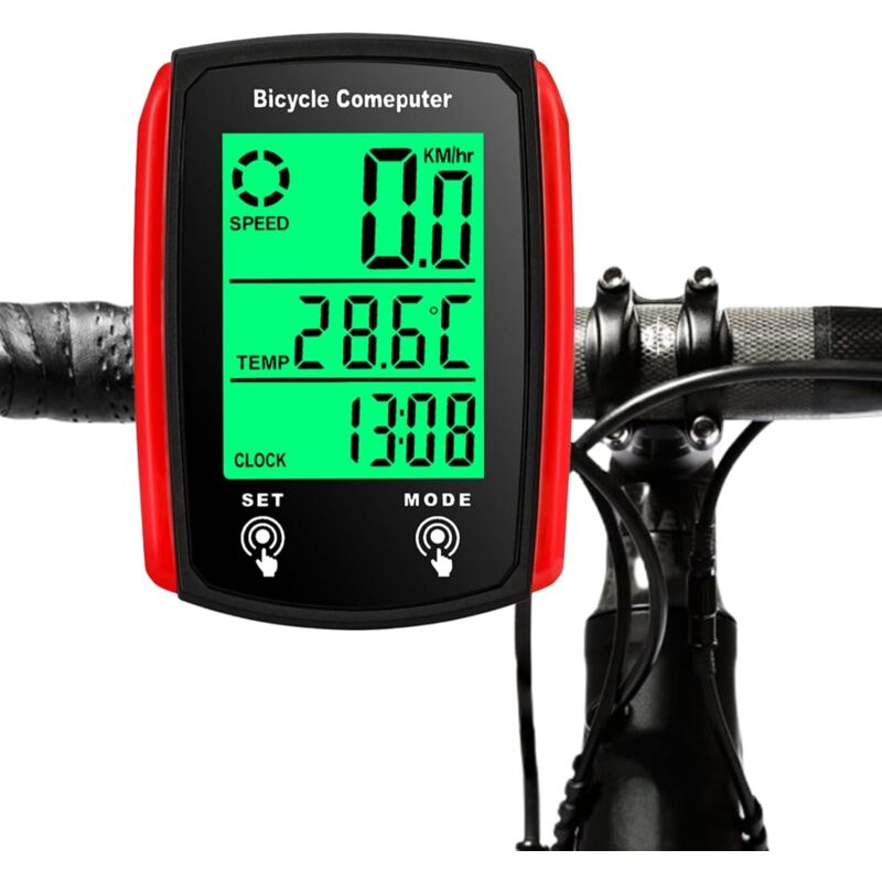 Fahrradtacho, Ip54 Wasserdichter Fahrradcomputer Mit 19 Funktionen, Led-hintergrundbeleuchtetem Display, Touch-steuerung, Geschwindigkeitsmesser Und Tachometer Für Anfänger