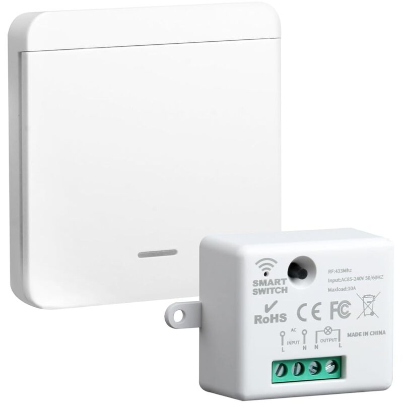 Drahtloser 433-mhz-funkschalter-kit Mit 10-a-empfänger, Drahtloses Beleuchtungsschalter-kit Mit Fernbedienung, Sender Und Controller Für Smart Home