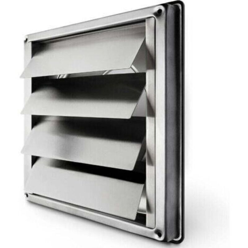 Vmc-lüftungsgitter 150 Mm – Edelstahl-rückschlagklappe Mit Beweglichen Lamellen – Automatische Schließung – Witterungsbeständig – 184x184 Mm
