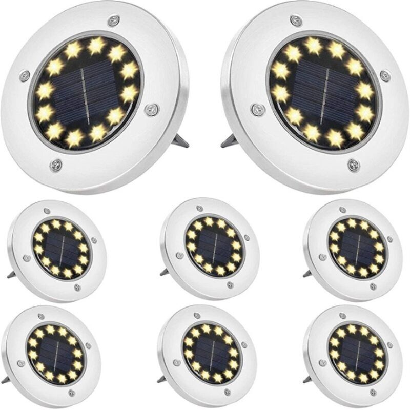 Solargartenleuchten Für Den Außenbereich, 12 Led Solargartenleuchten Für Den Außenbereich, Wasserdichte Solarleuchten Für Garten, Terrasse, Gehweg Und Rasen.