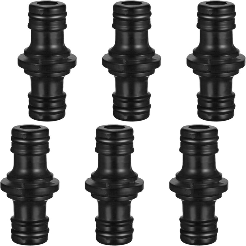 6er-set Doppelte Gartenschlauchverbinder 1/2" - Schlauchverbinder - Doppelschlauchverbinder - Verlängerung Für Garten- Und Hausschläuche - Schwarz
