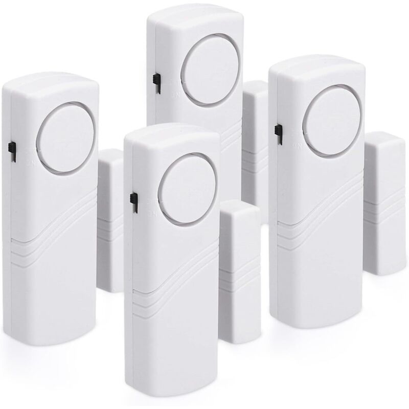 Tür- Und Fensteralarm - 4er-pack Kabelloser Einbruchschutzalarm - Haussicherheit Gegen Einbruch - Magnetbetrieb - 100 Db