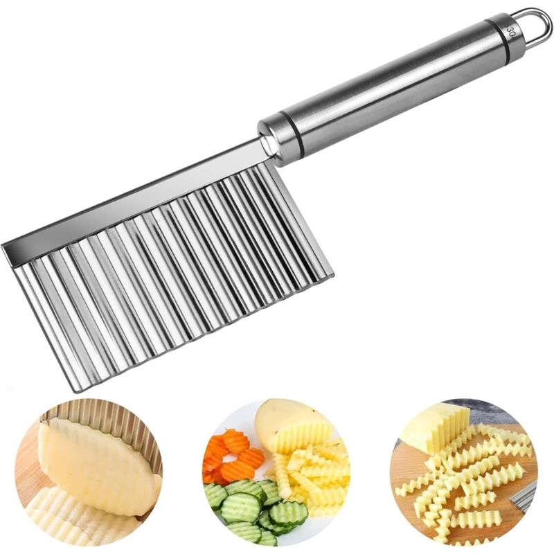 Gewelltes Edelstahlmesser – Zum Schneiden Von Kartoffeln Und Gemüse, Klinge Für Pommes Frites, Obst Und Salat