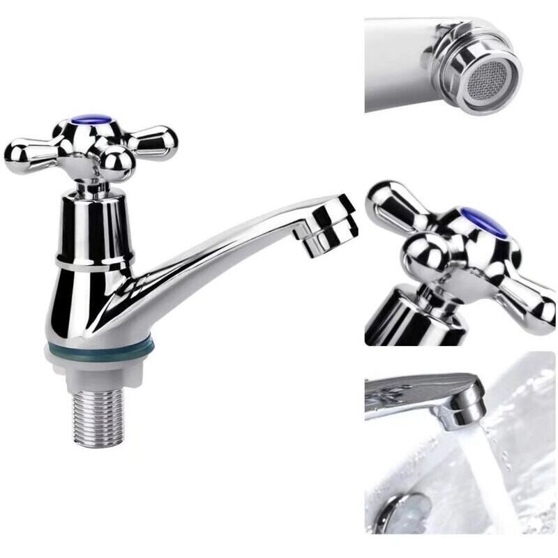 Einhebel-waschbeckenarmatur. Mischbatterie Für Kaltwasser. Kaltwasserhahn. Badezimmer-waschtischarmatur. Verchromter Garderoben-wasserhahn Mit Kreuzgriff Und Filter