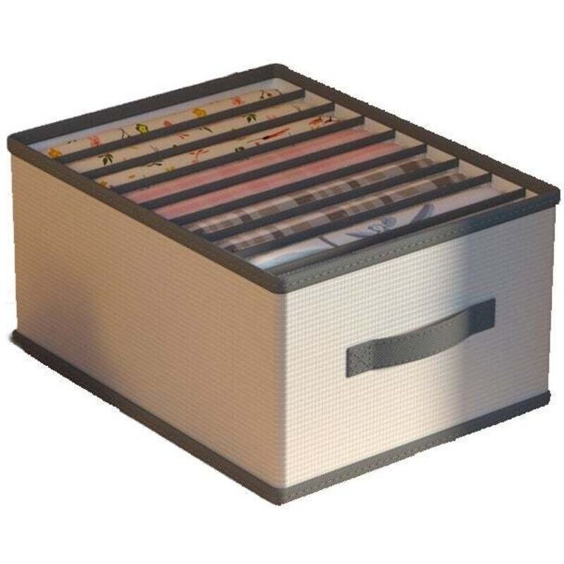 Faltbarer Aufbewahrungskorb. Kleideraufbewahrungsbox. Kleidungsorganisator. Große Größe Mit 9 Fächern. Grau-beige