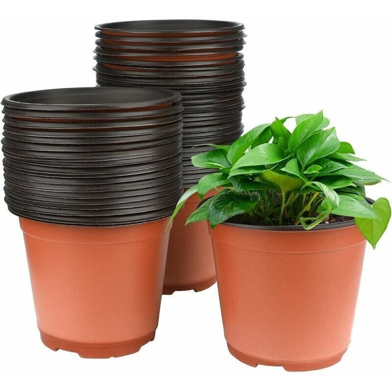 50 Stück 15 Cm Kunststoff-blumentöpfe, Anzuchttöpfe Für Setzlinge, Gärtnerei-blumentöpfe, Umtopfbehälter