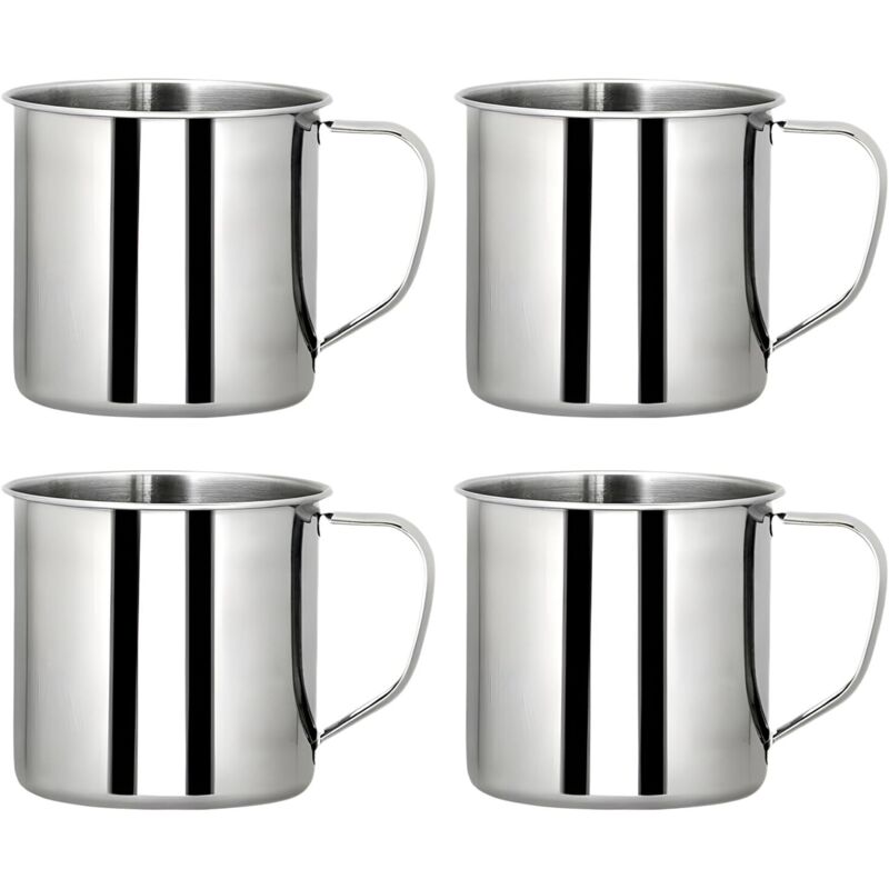 4er-set Edelstahl-trinkbecher, Campingbecher, Bruchsicherer Becher, Teetasse, Kaffeebecher, Wandern, Camping, Kaffeetasse (350 Ml)