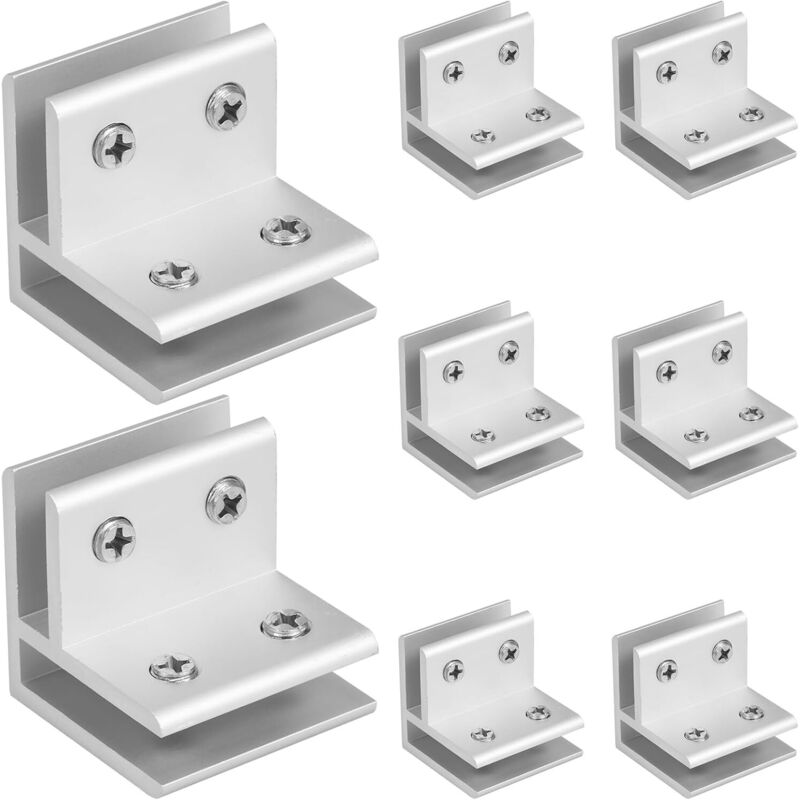 Satz Mit 8 Glashaltern Im 90°-winkel Für Glasstärken Von 4 Bis 8 Mm, Hohe Tragfähigkeit, Verstellbar, 90°-glasklemme, Für Glaszäune, Glasvitrinen Und Glasplatten