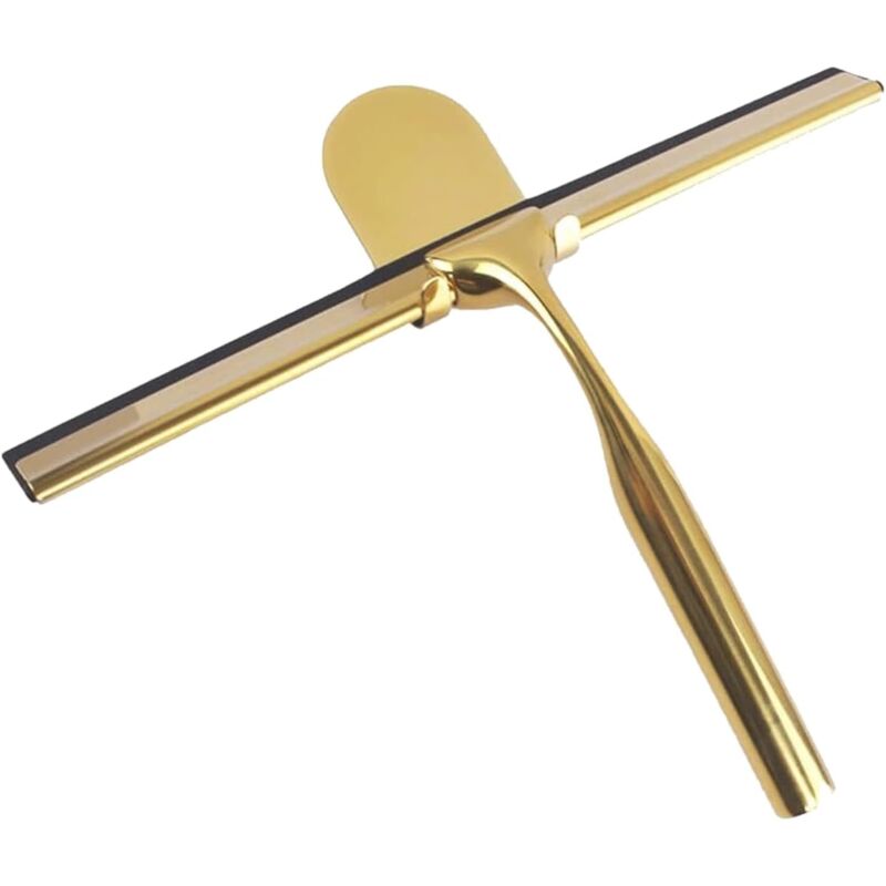 Edelstahl-duschabzieher Mit Ca. 25 Cm Klinge Und Selbstklebendem Wandhaken Für Duschtüren, Badezimmer, Fenster Und Autoscheiben