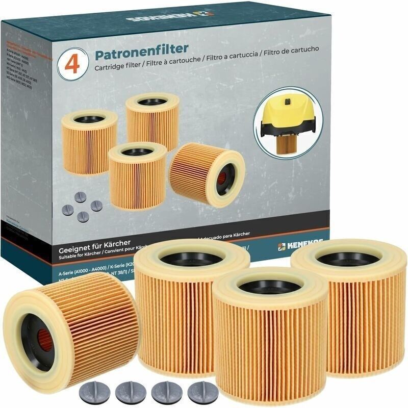4er-set Filter Für Kärcher Staubsauger Wd2, Wd3, Mv3, A-serie K, Se 4001, Se 4002, Als Patronenfilter 6.414-552.0, 6.414-772.0, 6.414-547.0