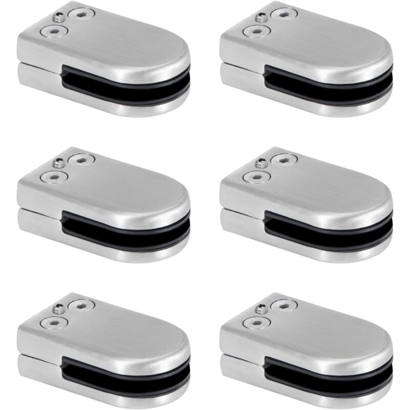 Glaszange Edelstahl Glasklemmen Für 6 Bis 8 Mm Glas Einstellbare Glasclip Mit Flacher Rückseite Für Geländer Treppen Handlauf 6 Stück