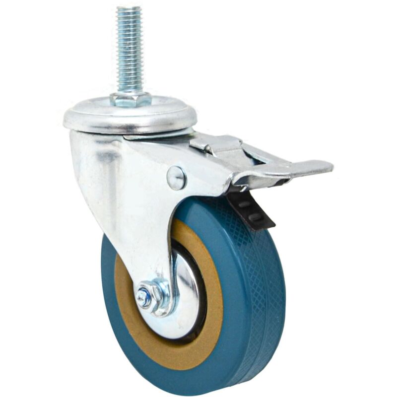 1 Stück Roulette 63mm M10 Für Schwerlastmöbel Mit Bremse - 360° Schwenkbare Metallrolle Für Haushaltsgeräte, Stabiler Halt - Einfaches Bewegen