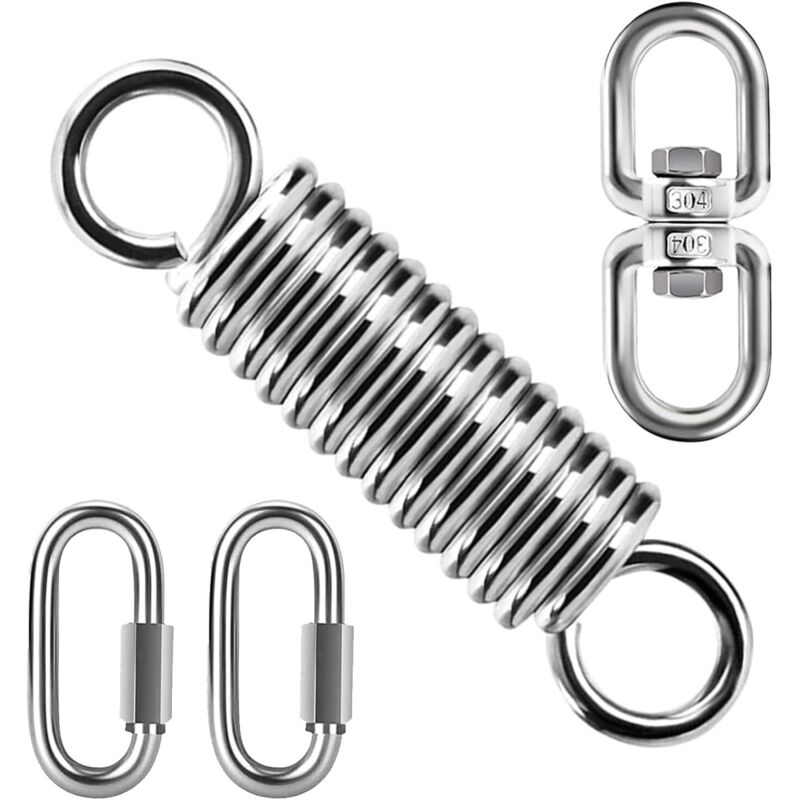 Feder-aufhängesets, Hängemattenfeder, Aufgehängte Stahlfeder Mit 2 Karabinerhaken, Tragfähigkeit 240 Kg, Für Yoga-hängematte, Hängestuhl, Boxsack