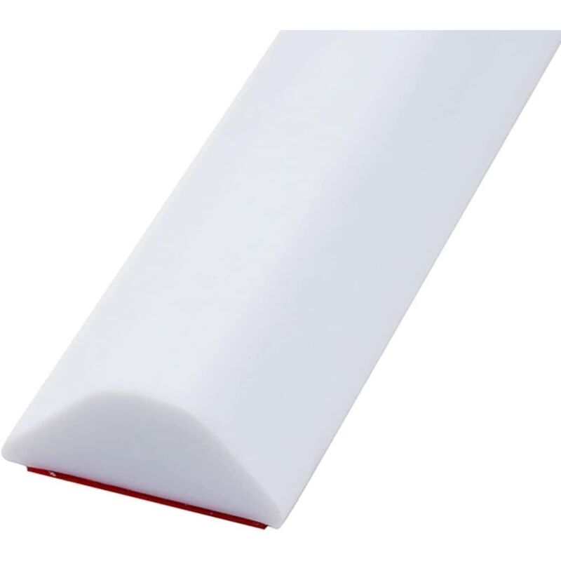 Faltbare Duschbarriere, Silikon-duschrandschutz Gegen Überlaufen, Duschwasserbarriere, Selbstklebende Duschschwelle, Duschwassersperre (100 Cm, 1,2/2,8 Cm, Weiß)