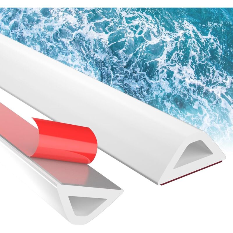 100 Cm Duschschwelle, Faltbarer Wasserstopp – Silikon-duschbarriere Gegen Überlaufen, Rollstuhlgerecht, Für Badezimmer Und Küche, Weiß