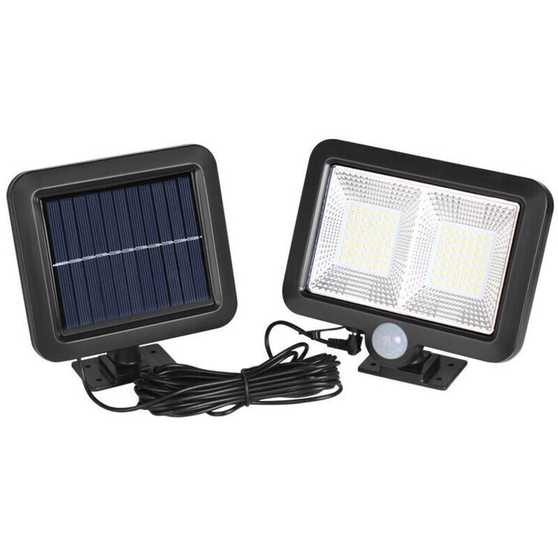 Solar-außenleuchte Mit Bewegungsmelder – Wasserdicht Ip65 – 120° Beleuchtungswinkel – 5 M Kabel Für Flexible Installation