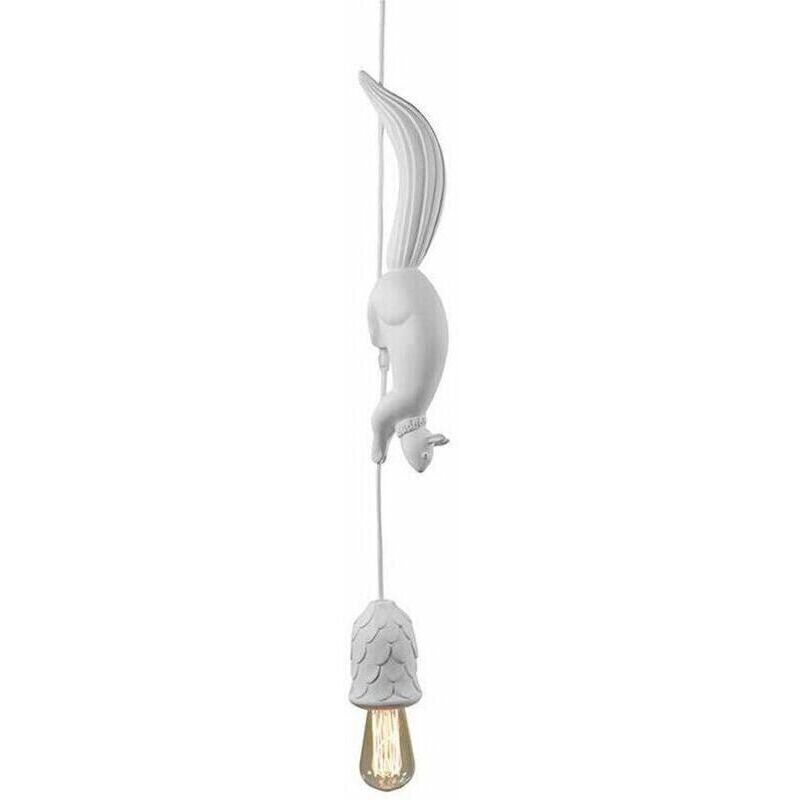 Moderne Led-hängeleuchte Aus Harz In Form Eines Eichhörnchens – Weißer Lampenschirm – E27-fassung – Spannung 90-260v – Für Kinderzimmer Und Verschiedene Räume