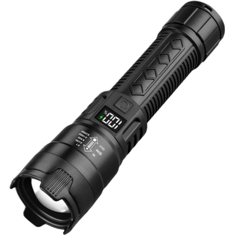 Wasserdichte Led-taschenlampe, Usb-aufladbare Zoom-taschenlampe, Für Camping, Wandern Und Jagen