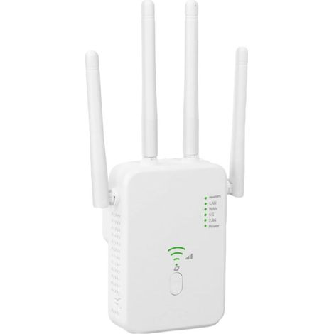 Wlan-repeater, 1200 Mbit/s Wlan-verstärker, Leistungsstarker Dualband-wlan-repeater (5 Ghz & 2,4 Ghz) Mit Wps-wlan-extender, Kompatibel Mit Allen Internet-boxen Mit Ethernet-anschluss (weiß)