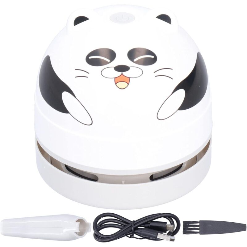 Niedlicher Tierischer Design-tischstaubsauger, Mini-usb-aufladbarer Kabelloser Tischstaubsauger Mit 360° Drehbarem Tastaturdesign Für Zuhause Und Büro (panda)