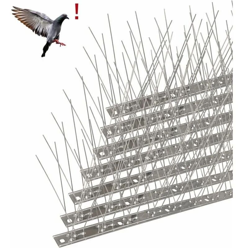 Edelstahl-taubenabwehrspikes, 6,6 Meter. 20er-pack Vogelabwehrspitzen Zur Vertreibung Von Krähen, Spatzen Und Katzen. Tierfreundlich