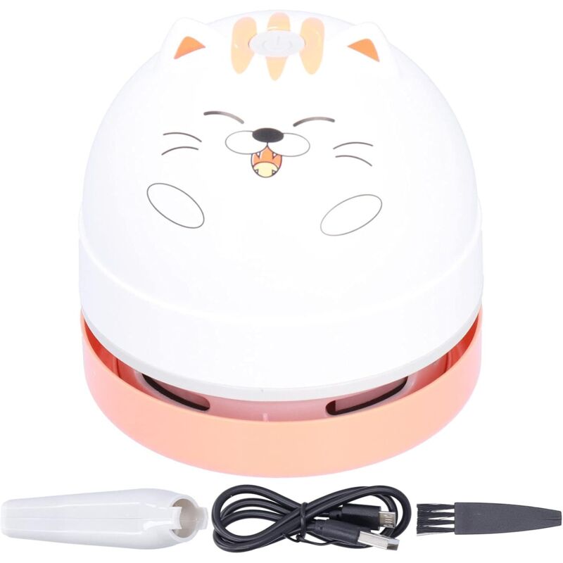 Niedlicher Tier-design-tischstaubsauger, Mini Usb-ladbarer Tischstaubsauger Mit 360° Drehbarer Tastaturdesign, Kabellos Für Büro Und Zuhause (katze)