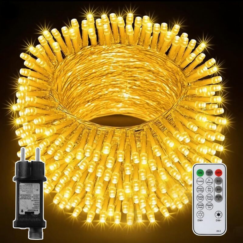 Lichterkette Für Innen- Und Außenbereich, 30 M, 300 Leds, Elektrische Led-weihnachtsbaumbeleuchtung, Weihnachtsdekoration, Warmweiß [energieeffizienzklasse G]