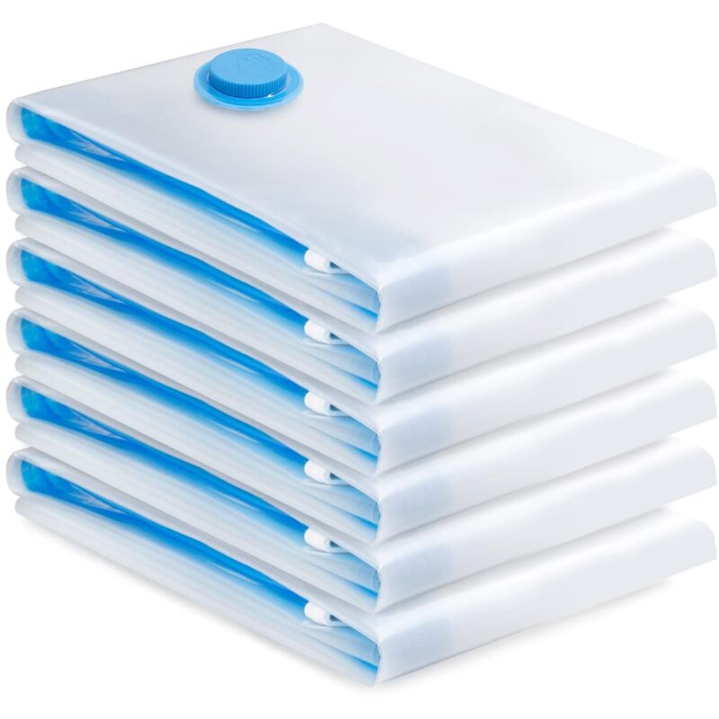 6er-pack Vakuum-aufbewahrungsbeutel, Vakuumbeutel Für Kleidung, Wiederverwendbare Komprimierbare Saugfähige Aufbewahrungshülle Für Bettwäsche, Kleidung, Decken, Matratzen, Zelte Und Reisen (100x80 Cm)