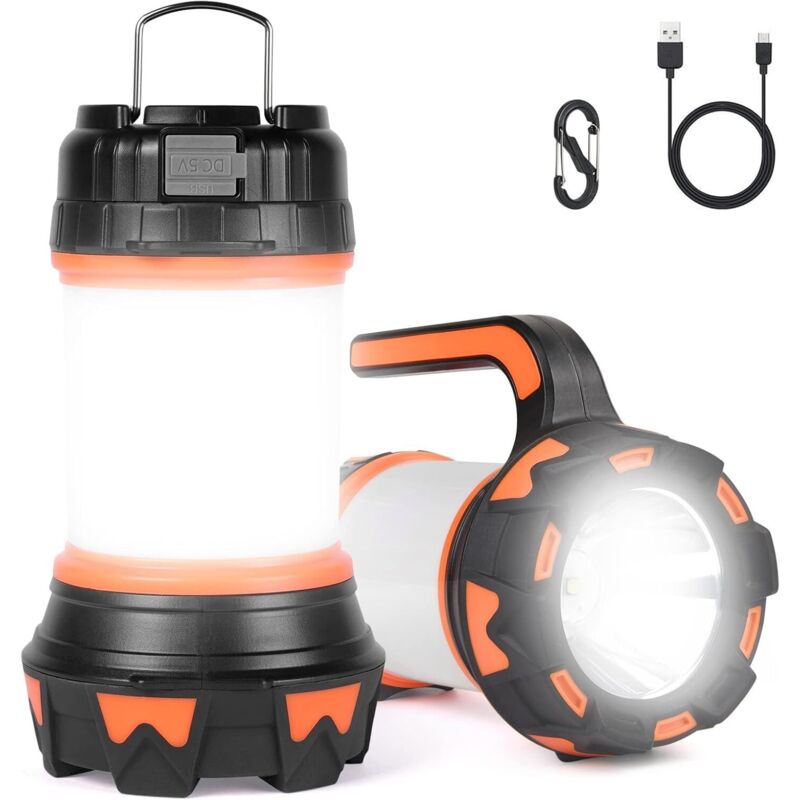 Wiederaufladbare Led-laterne, 1000 Lumen 4000mah, Wiederaufladbare Tragbare Led-projektorlampe, Extrem Leistungsstark, Campinglampe Mit 6 Modi, Usb-kabel Im Lieferumfang Enthalten, Ipx4 Wasserdicht [e
