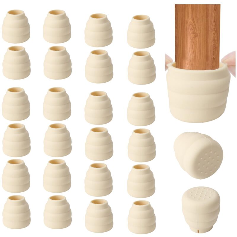 2er-pack Silikon-stuhlbeinschoner, Rund 20-29 Mm, Kratzschutz Und Geräuschreduzierend Für Holz- Und Fliesenböden, Weiß