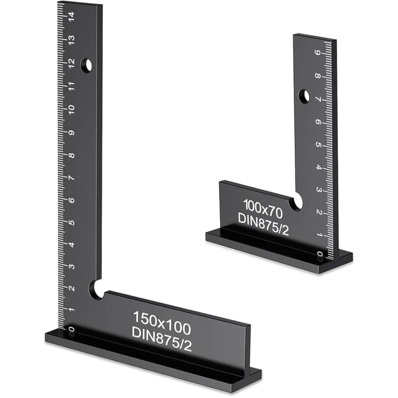 Tischlerwinkel, 90° Tischlerwinkel, Multifunktionswinkel, Aluminium 150x100mm + 100x70mm Zimmermannswinkel, Geeignet Für Präzise Tischlerarbeiten