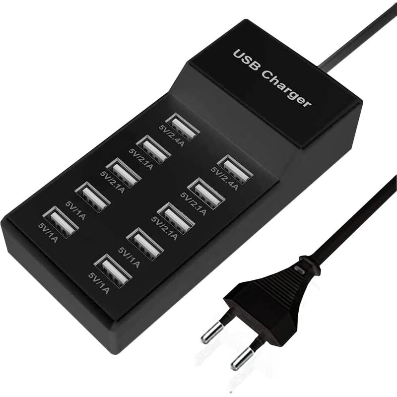 Mehrfach-usb-ladegerät, 10 Ports, 40 W, Multi-port-ladestation, Kompatibel Mit Iphone 12/13/14/15/16/samsung S23/s24/z Fold/z Flip/ipad/xiaomi/huawei/oppo/oneplus.