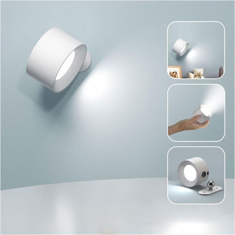 Innen-wandleuchte, Led-wandlampe Mit Touch-steuerung Und Usb-ladeanschluss [energieeffizienzklasse G] Weiß