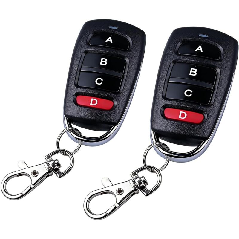 2 Stück Fernbedienung Für Tor, Garage Universal 433,92 Mhz, Klonen Von Festcode/programmierbar, Kompatibel Mit Elektrischen Toren Und Alarmanlagen