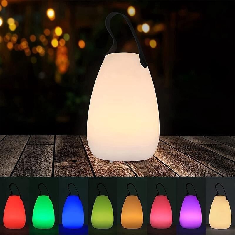 Led-tischlampe Für Außen Mit Fernbedienung, Warmweiß, 8 Farben, Dimmbar, Kabellose Wasserdichte Tischlampe, Ideale Dekoration (rund)