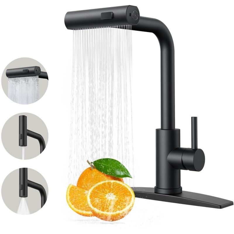Küchenarmaturen. Küchenarmatur Mit Ausziehbarer Spritzpistole, Matt. Moderne Küchenspülenarmatur Aus Edelstahl