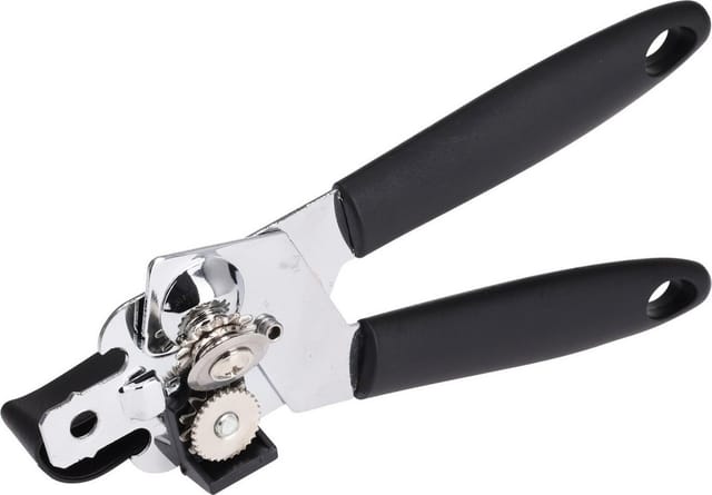Koopman Dosenöffner Küchenhilfe Metall 20 cm, Kunststoffgriffe, leichte Bedienung, ergonomisch, Kurbel