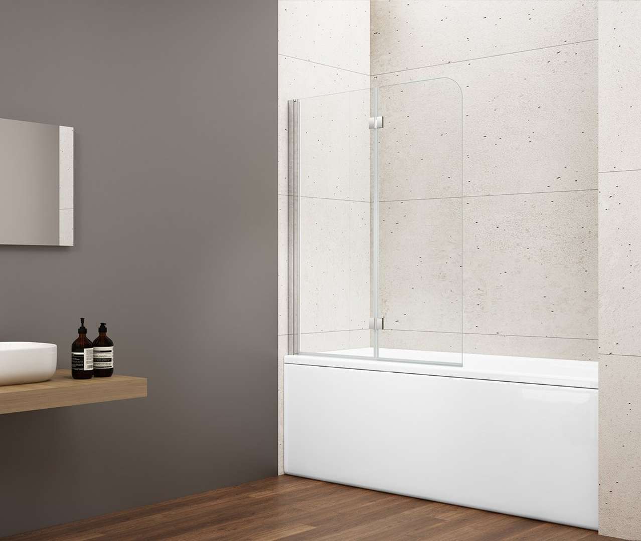 Gelco Loro - Badewannenfaltwand 90 X 150 Cm, Klarglas/chrom Gn1190