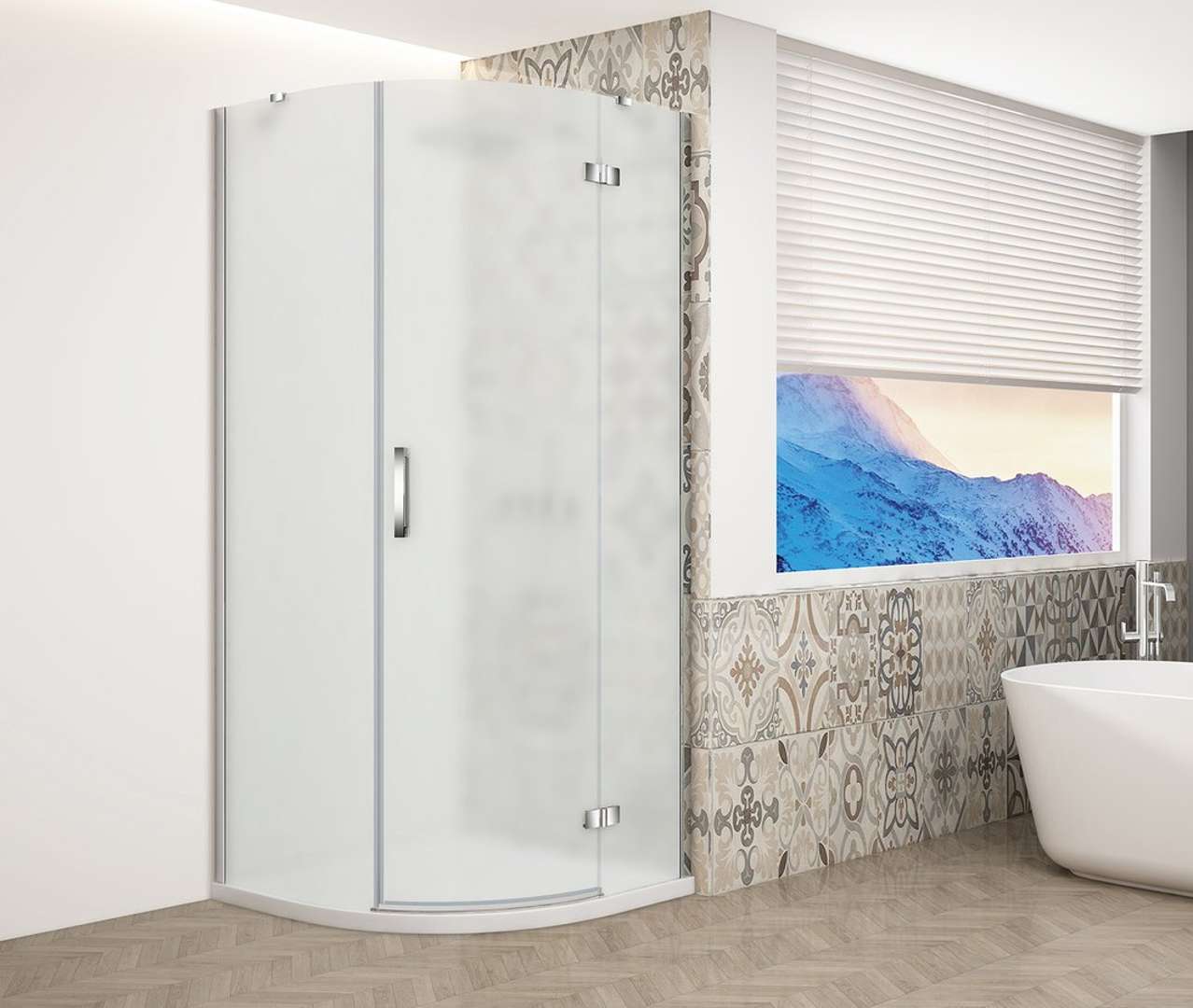Gelco Trinity - Viertelkreis-duschkabine 90x90 Cm, Rechts, Glas Mat/chrom Gt6590mr-ch