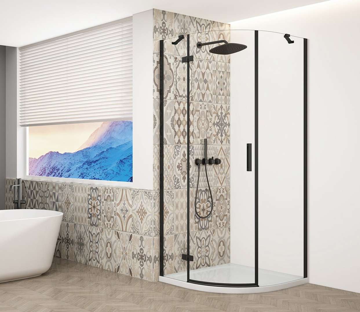 Gelco Trinity - Viertelkreis-duschkabine 90x90 Cm, Links, Klarglas/schwarz Gt6590cl-b