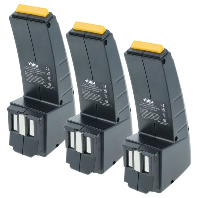 vhbw Akku Ersatz für Festo Festool 491150, FS1224, BP12C, BPH12C für Akku Akku NiMH 2100 mAh (12 V, 3 St), Leistungsfähige Austausch-Akkus für Werkzeug Powertools wie