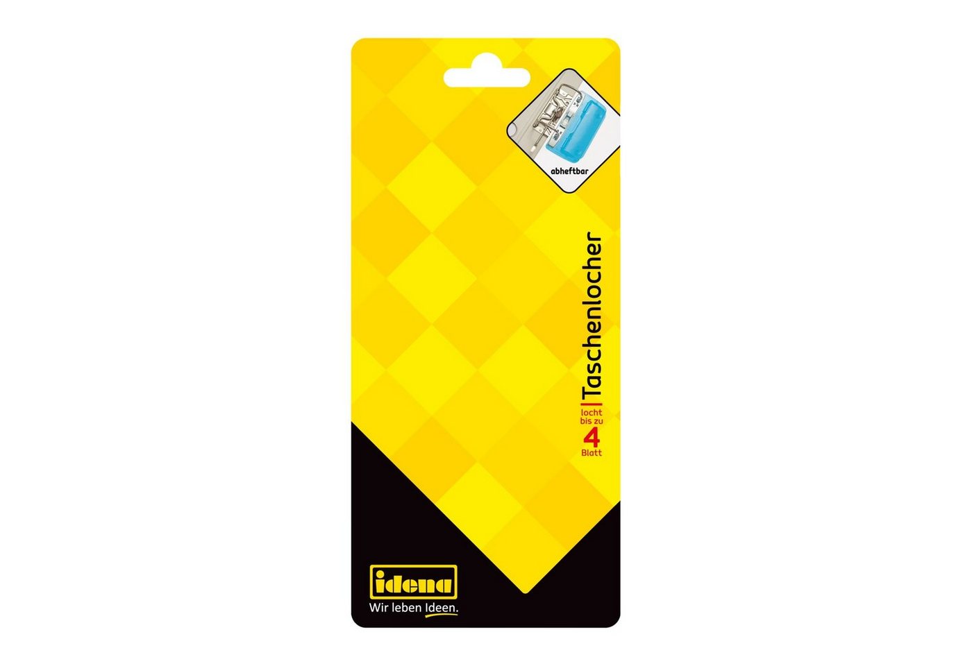 Idena Lochstanzer Idena 22100 - Taschenlocher, Lochung bis zu 4 Blatt, blau transparent Bild 3