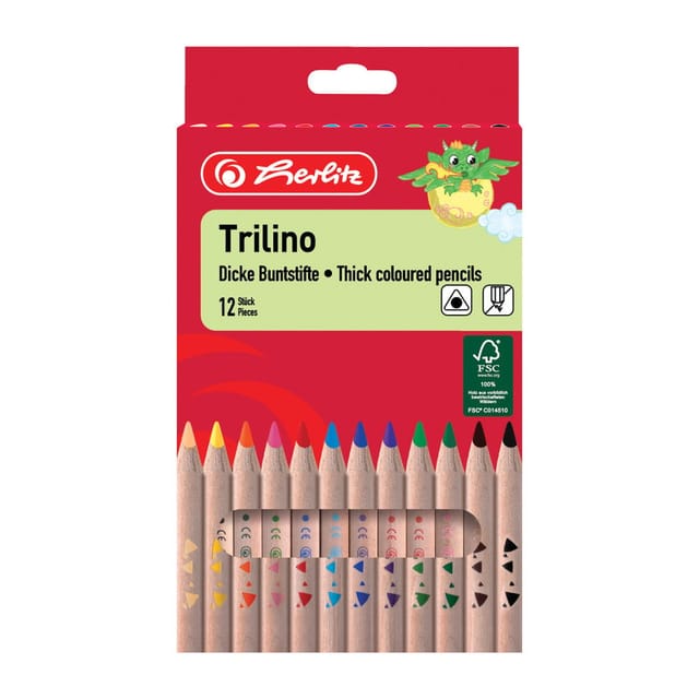 Herlitz Buntstift Herlitz Buntstifte Trilino dreickig dick, 12er Set