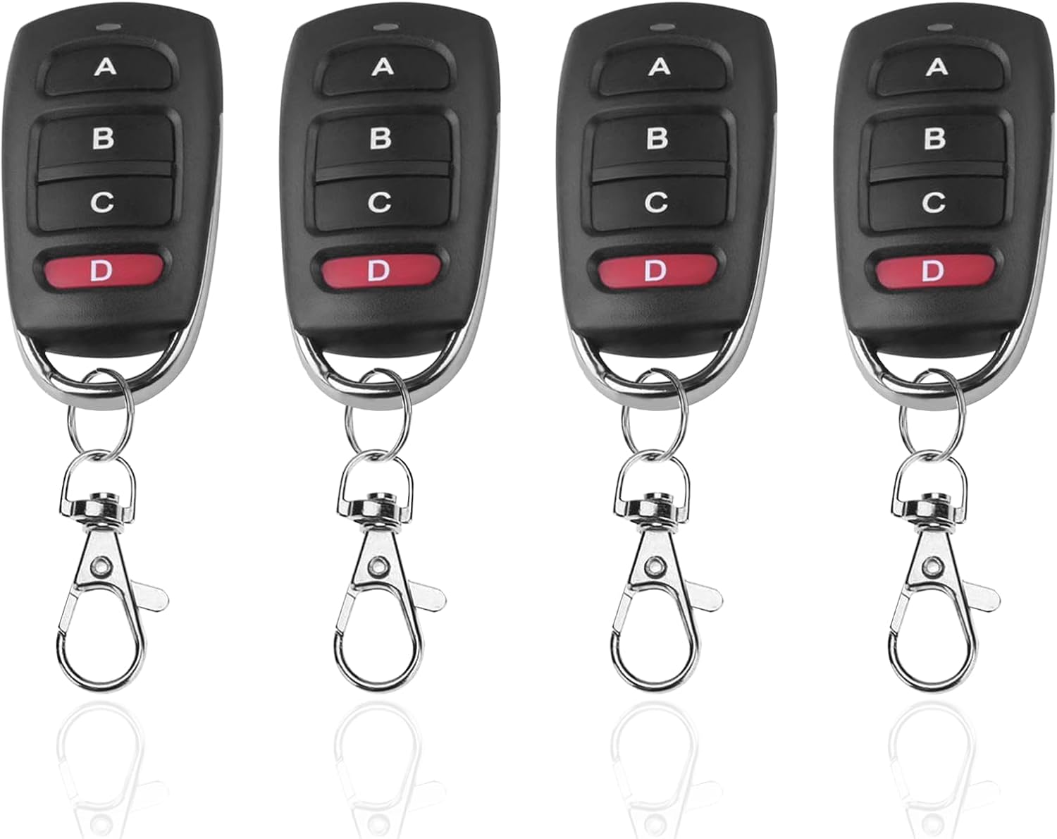 Telecommande Universelle Portail 433 Mhz, 4pcs Télécommande Portail, Duplicateur De Porte De Garage Telecommande À 4 Boutons, Compatible Avec Multiples Dispositifs
